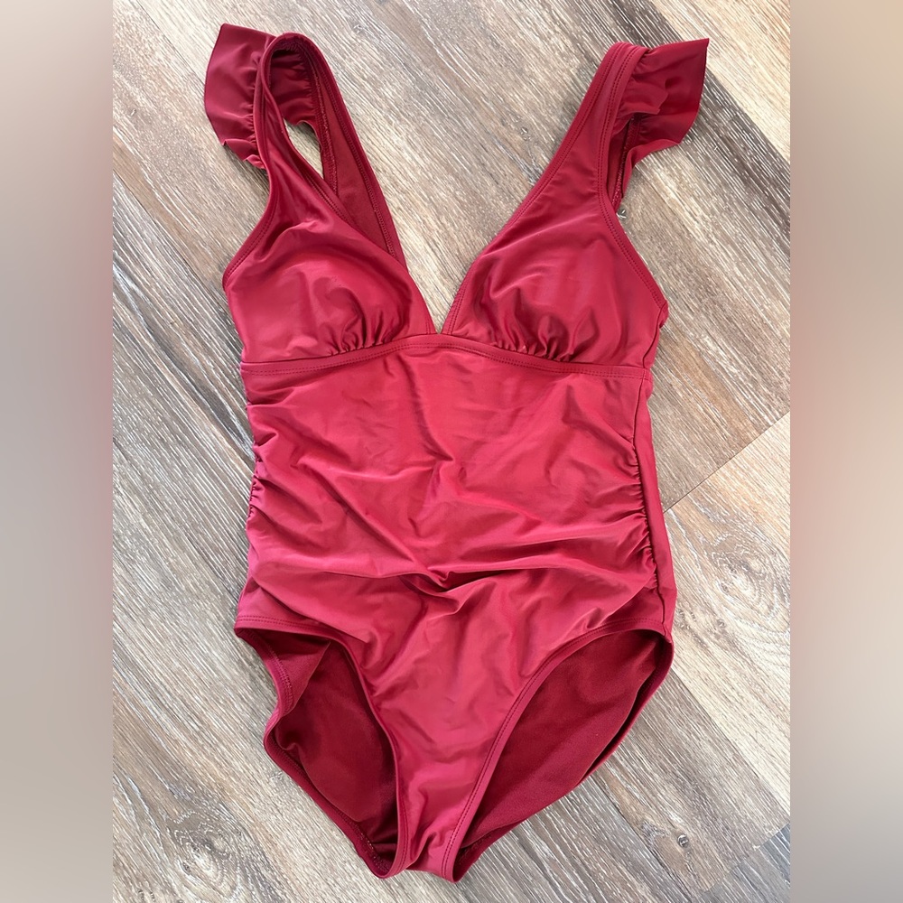 Kona Sol Burgundy Swimsuit